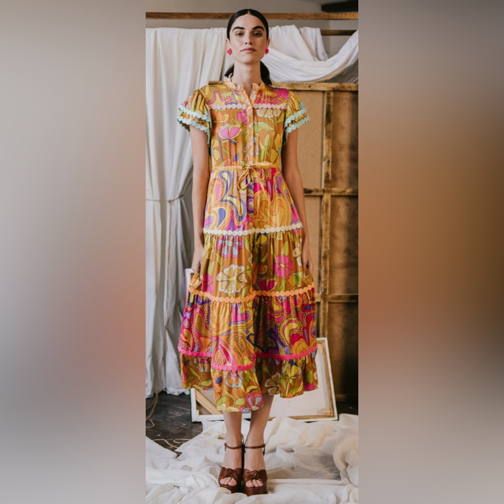 CeliaB Multicolor Abstract Dress